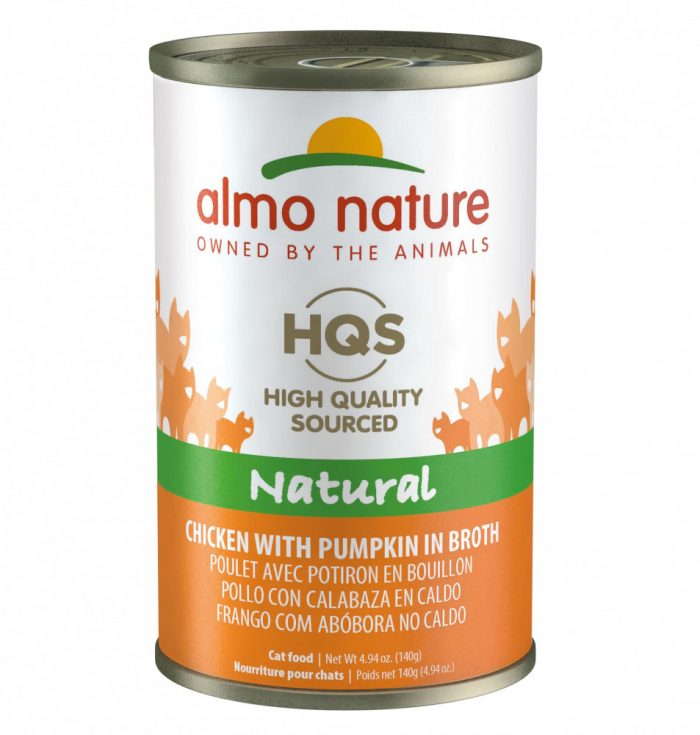 Almo Nature HQS Natural Cat Grain Free Additive Free Chicken with Pumpkin Canned Cat Food - Image 1