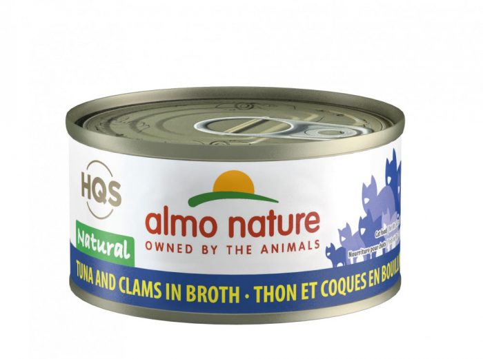 Almo Nature HQS Natural Cat Grain Free Additive Free Tuna with Clams Canned Cat Food - Image 1