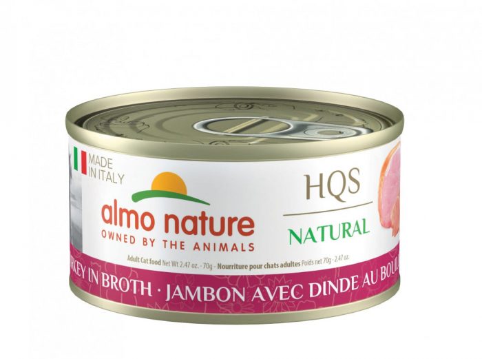 Almo Nature HQS Natural Cat Grain Free Ham with Turkey Canned Cat Food - Image 1