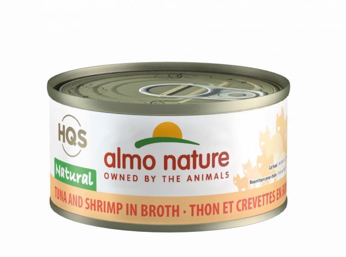 Almo Nature HQS Natural Cat Grain Free Tuna with Shrimp Canned Cat Food - Image 1