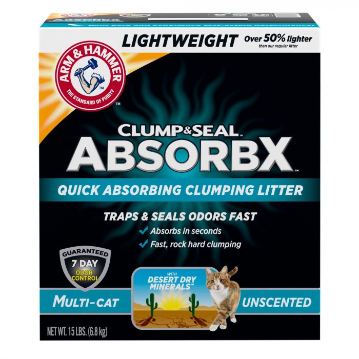 Arm & Hammer™ Clump & Seal AbsorbX Clumping Multi-Cat Clay Cat Litter - Unscented, Lightweight - Image 1