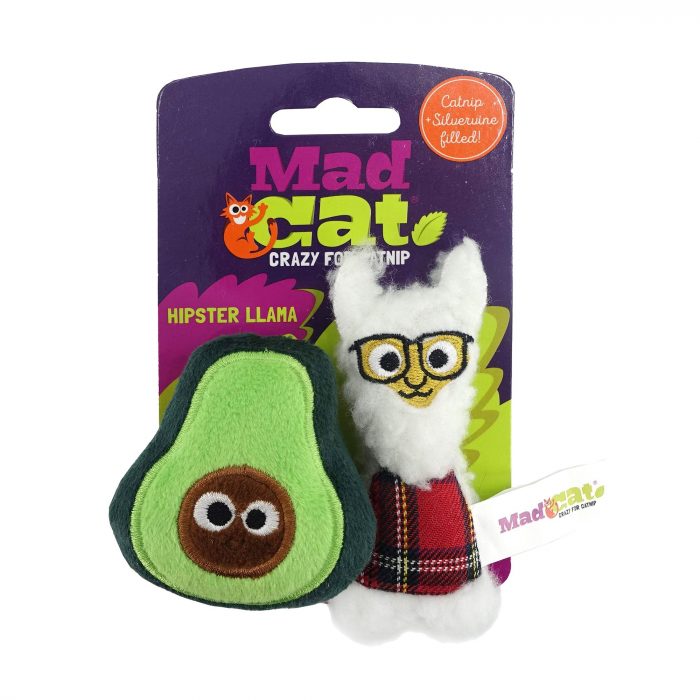Mad Cat Hipster Llama Cat Toy - 2 Pack, Catnip, Silvervine, Plush - Image 1