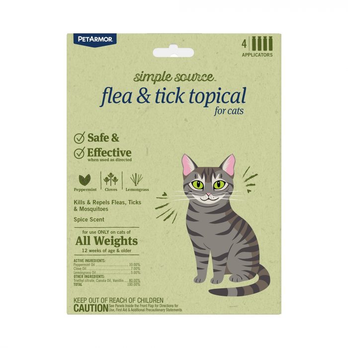 PetArmor® Simple Source Flea & Tick Topical for Cats, 4 Count - Image 1