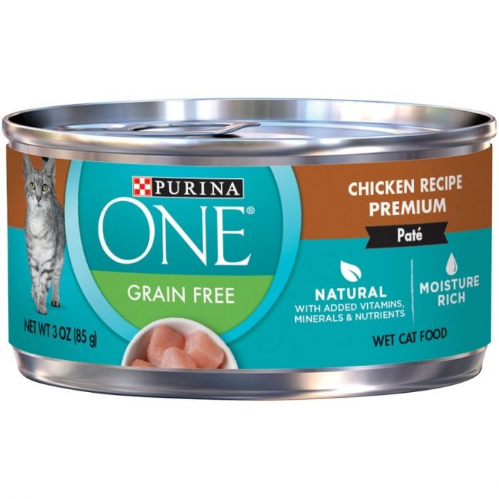 Purina ONE Grain Free Pate Chicken Canned Cat Food - Image 1