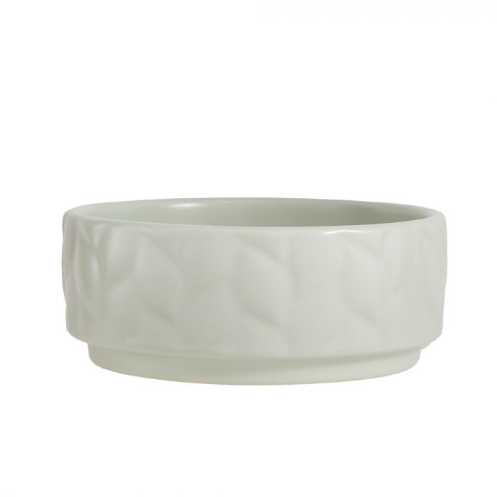 Whisker City® Ceramic Ivy Leaf Textured Cat Bowl, 1.5-cup - Image 1