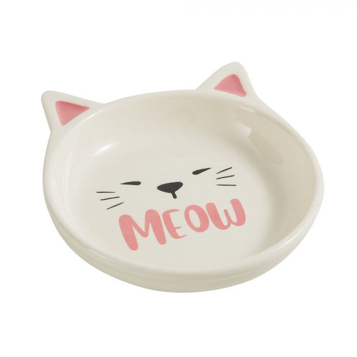 Whisker City® Ceramic Kitty Face Meow Cat Saucer, 0.75-cup - Image 1