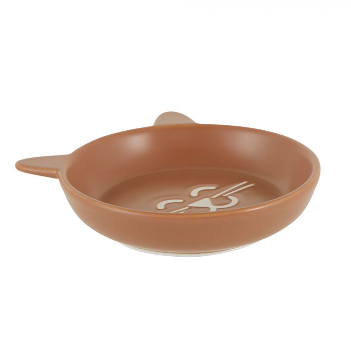 Whisker City® Terracotta Ceramic Cat Saucer, 1.5-cup - Image 1