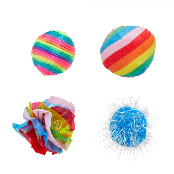You Are Loved® Pride Ball Cat Toy - 4 Pack - Image 1