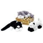 Laydown Plush Cat Toys - 14", Assorted Colors