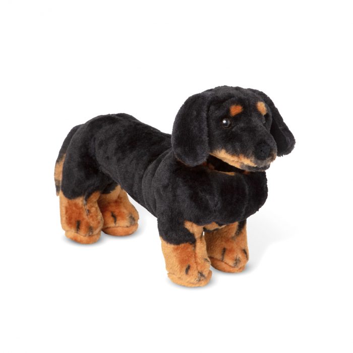 Melissa and Doug Stuffed Dachshund Toys - Brown, Black, Ages 3+ - Image 1